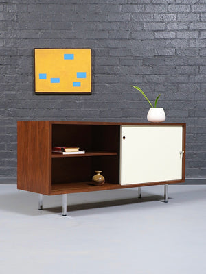 Mid-Century Modern Two-Tone Lacquered & Walnut Credenza, c.1960’s