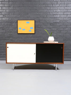Mid-Century Modern Two-Tone Lacquered & Walnut Credenza, c.1960’s
