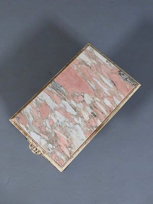 Vintage Belgian Baroque Revival Griffin & Pink Marble-Top Side Table, c.1940’s