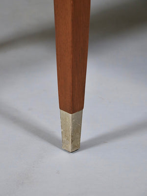 Italian Travertine Top & Walnut Coffee Table by Sligh Lowry, c.1950’s