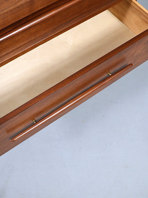 Mid-Century Modern Sculpted Walnut Highboy Dresser by Harmony House, c.1960’s