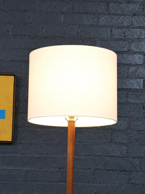 Scandinavian Swedish Modern Solid Turned Walnut Floor Lamp, c.1960’s