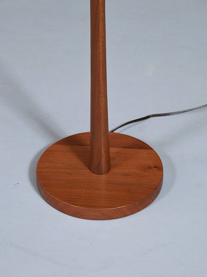 Scandinavian Swedish Modern Solid Turned Walnut Floor Lamp, c.1960’s