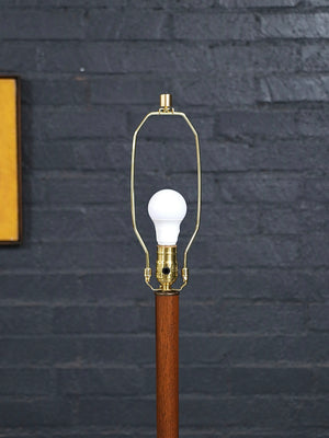 Scandinavian Swedish Modern Solid Turned Walnut Floor Lamp, c.1960’s