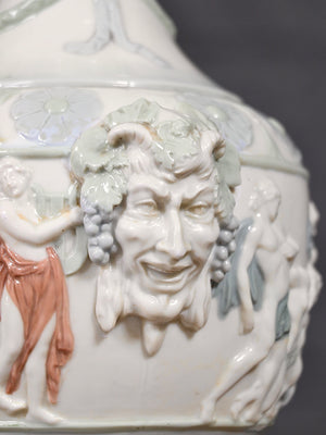Italian Neoclassical Capodimonte Style Figural Porcelain Urn Lamp, c.1950’s