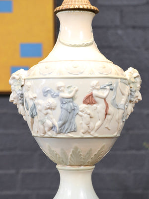 Italian Neoclassical Capodimonte Style Figural Porcelain Urn Lamp, c.1950’s