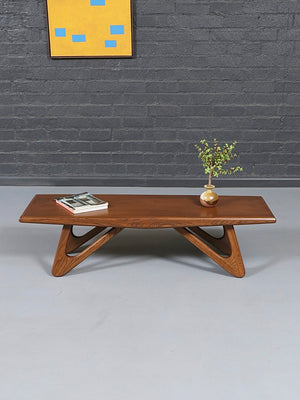 Mid-Century Modern “American Leisure” Walnut Coffee Table / Bench by Kroehler, c.1960’s