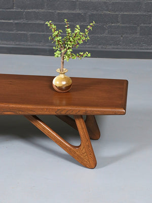 Mid-Century Modern “American Leisure” Walnut Coffee Table / Bench by Kroehler, c.1960’s