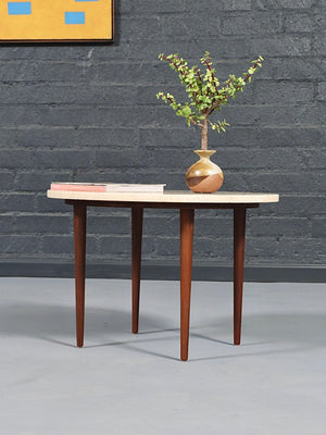 Mid-Century Modern Travertine Top Side Table, c.1960’s