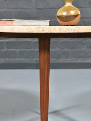 Mid-Century Modern Travertine Top Side Table, c.1960’s