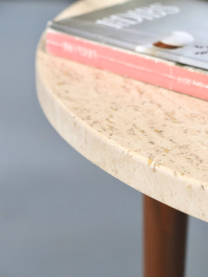 Mid-Century Modern Travertine Top Side Table, c.1960’s