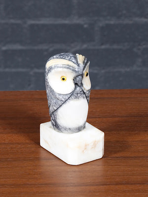 Pair of Mid-Century Modern Marble Owl Bookends, c.1960’s