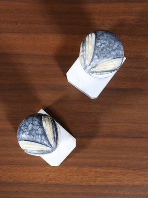 Pair of Mid-Century Modern Marble Owl Bookends, c.1960’s