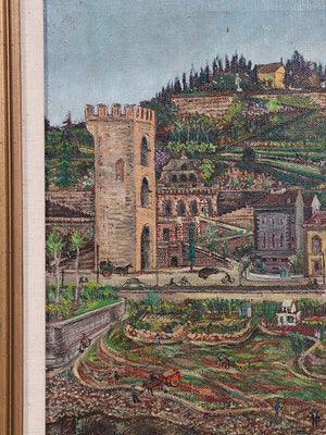 “The Arno at Florence” - Signed Italian Landscape w/ Botanical Countryside & River Life by Mary Plaisted, c.1949