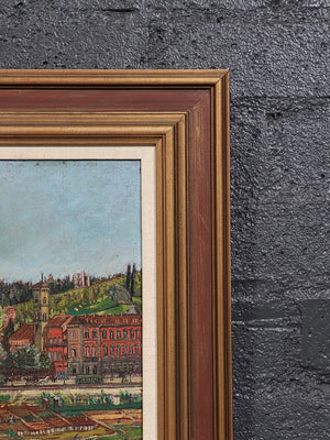 “The Arno at Florence” - Signed Italian Landscape w/ Botanical Countryside & River Life by Mary Plaisted, c.1949