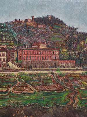 “The Arno at Florence” - Signed Italian Landscape w/ Botanical Countryside & River Life by Mary Plaisted, c.1949