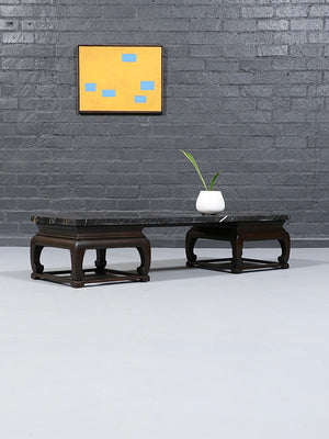 Mid-Century Portoro Black Marble Top Coffee Table by Baker, c.1950’s