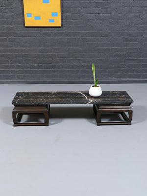 Mid-Century Portoro Black Marble Top Coffee Table by Baker, c.1950’s