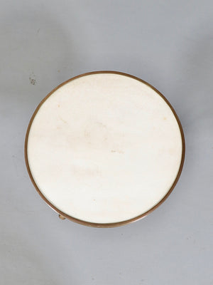 Contemporary Hollywood Regency Brass Twig Side Table w/ White Marble Top