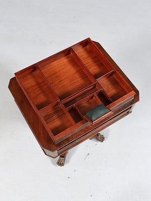 Antique American Empire Flame Mahogany End Table w/ Paw Feet, c.1900’s