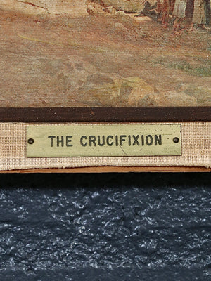 Vintage Framed “The Crucifixion” Panoramic Religious Print, c.1960’s