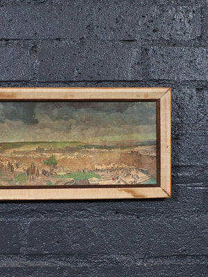 Vintage Framed “The Crucifixion” Panoramic Religious Print, c.1960’s