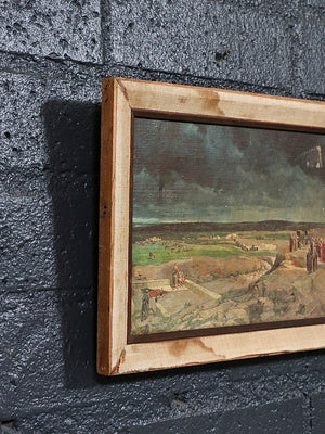 Vintage Framed “The Crucifixion” Panoramic Religious Print, c.1960’s