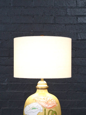 Vintage Hand-Painted Botanical Floral Ceramic Table Lamp by Chapman, c.1980’s