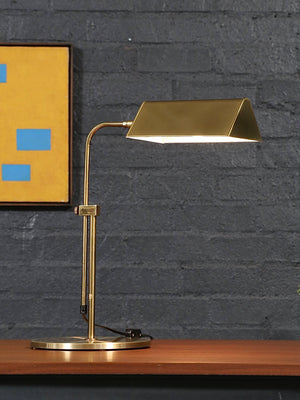 Mid Century Modern “Omi” Articulating Brass Desk Lamp by Koch Lowy, c.1970’s