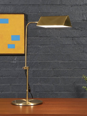 Mid Century Modern “Omi” Articulating Brass Desk Lamp by Koch Lowy, c.1970’s