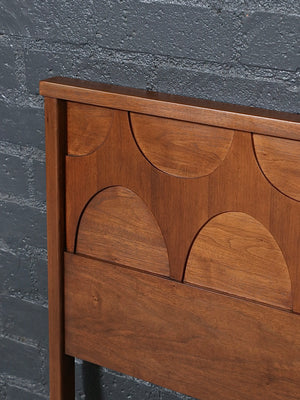 Mid Century Modern King-Size Sculpted Walnut Headboard, c.1960’s