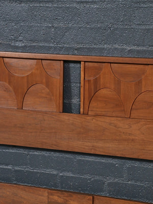 Mid Century Modern King-Size Sculpted Walnut Headboard, c.1960’s