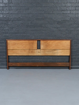 Mid Century Modern King-Size Sculpted Walnut Headboard, c.1960’s