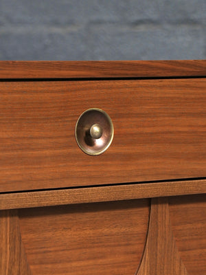Mid Century Modern 9-Drawer Sculpted Walnut Dresser, c.1960’s