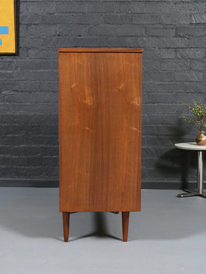 Mid Century Modern Sculpted Walnut Highboy Dresser, c.1960’s