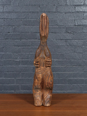 Mid-Century “Embracing G’nomies” Carved Cedar Sculpture by Witco, c.1960’s