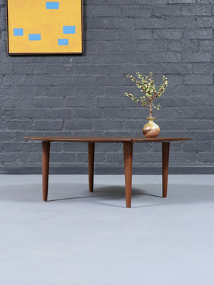 Mid Century Swedish Modern Sculpted Walnut Coffee Table, c.1960’s