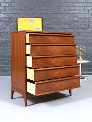 Mid Century Modern “Rhythm” Walnut Highboy Dresser by Lane, c.1960’s