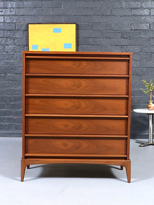 Mid Century Modern “Rhythm” Walnut Highboy Dresser by Lane, c.1960’s