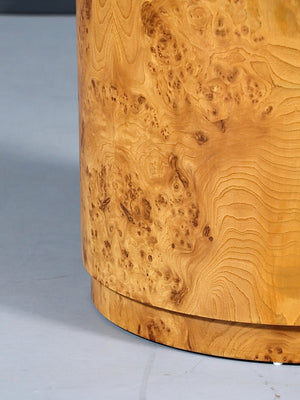 Mid Century Modern Olive Burlwood Pedestal Side Table, c.1960’s