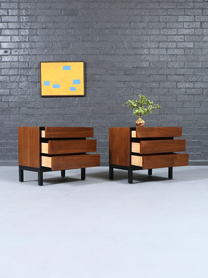 Pair of Mid Century Modern Walnut Night Stands by American of Martinsville, c.1960’s