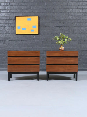 Pair of Mid Century Modern Walnut Night Stands by American of Martinsville, c.1960’s