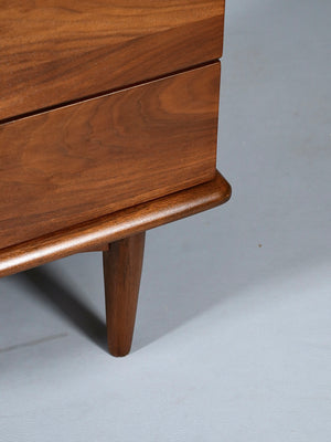 Single Mid Century Modern Sculpted Walnut Night Stand by United Furniture, c.1960’s