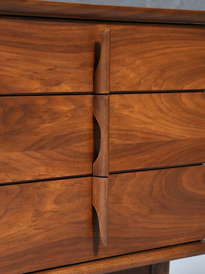 Single Mid Century Modern Sculpted Walnut Night Stand by United Furniture, c.1960’s