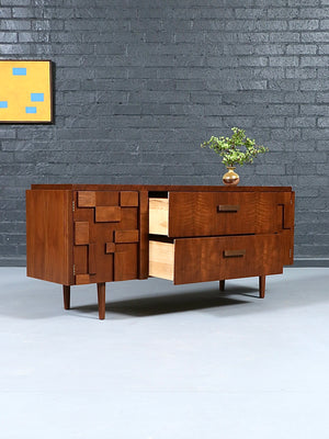 Mid Century Modern “Staccato” Brutalist Credenza by Lane, c.1960’s
