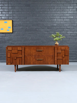 Mid Century Modern “Staccato” Brutalist Credenza by Lane, c.1960’s