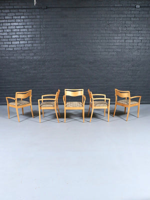 Set of 6 Knoll “Jr” Arm Chairs by Joseph Ricchio