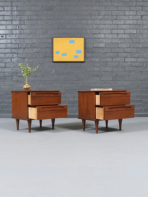 Pair of Mid Century Modern 3-Drawer Night Stands by American of Martinsville, c.1960’s