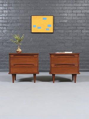 Pair of Mid Century Modern 3-Drawer Night Stands by American of Martinsville, c.1960’s