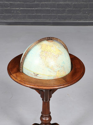 Vintage American Classical Revival Replogle “Comprehensive” Walnut World Globe, c.1960’s